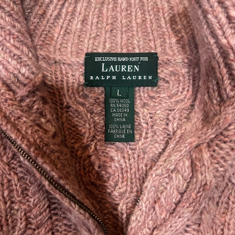 Lauren Ralph Lauren Soft Pink Wool Cardigan